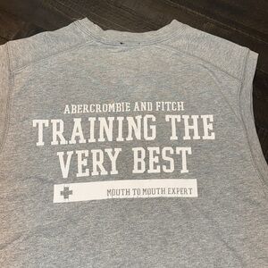 VTG Y2K A&F Men’s Abercrombie & Fitch Gray Athletic Sleeveless Muscle Tank Shirt